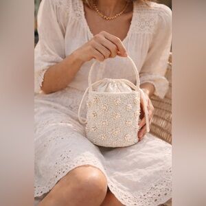 Zara Pearl Beaded Elegant Bucket Bag